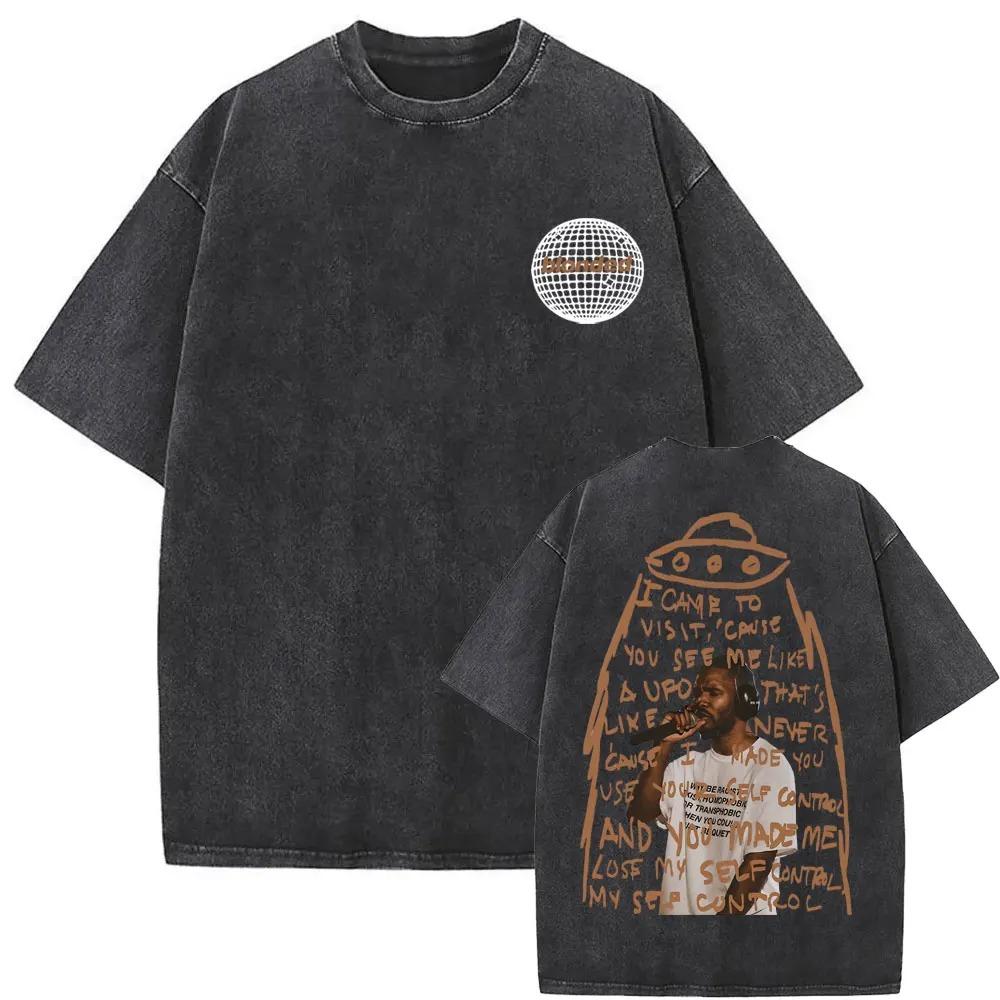 Hot Sale Rapper Frank Blond Poster Print Tshirt Men Women Vintage Washed Cotton Summer Tee Harajuku Fashion Oversize Casual Top