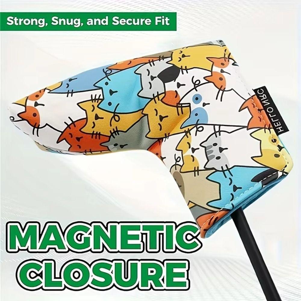 Cartoon Animal Golf Wood Headcover Graffiti Cat Pattern Golf Club Protector Driver Fairway