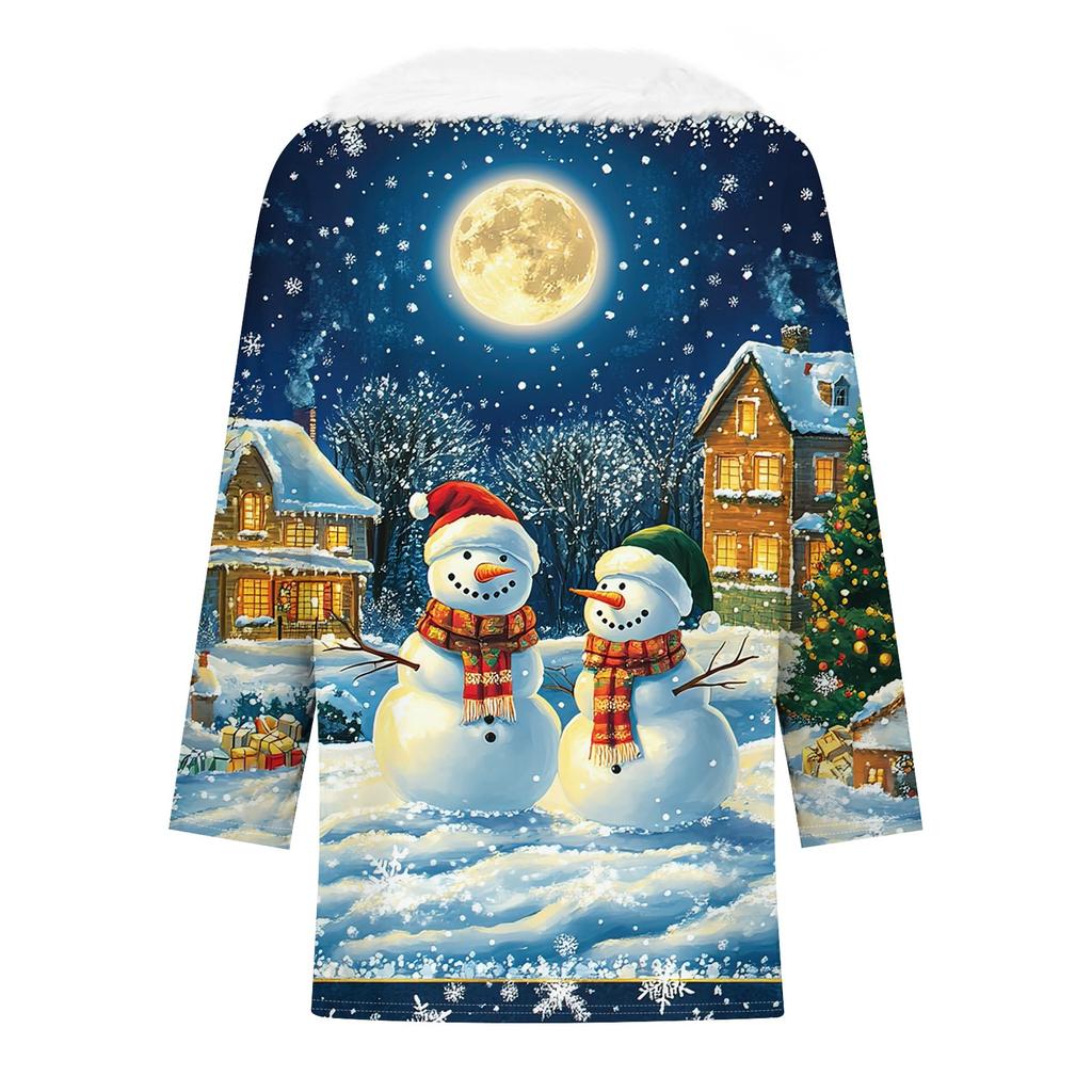 3/4 Sleeve Shirts For Women Christmas Printed Graphic Tees Blouses Casual Plus Size Basic Button Tops Pullover