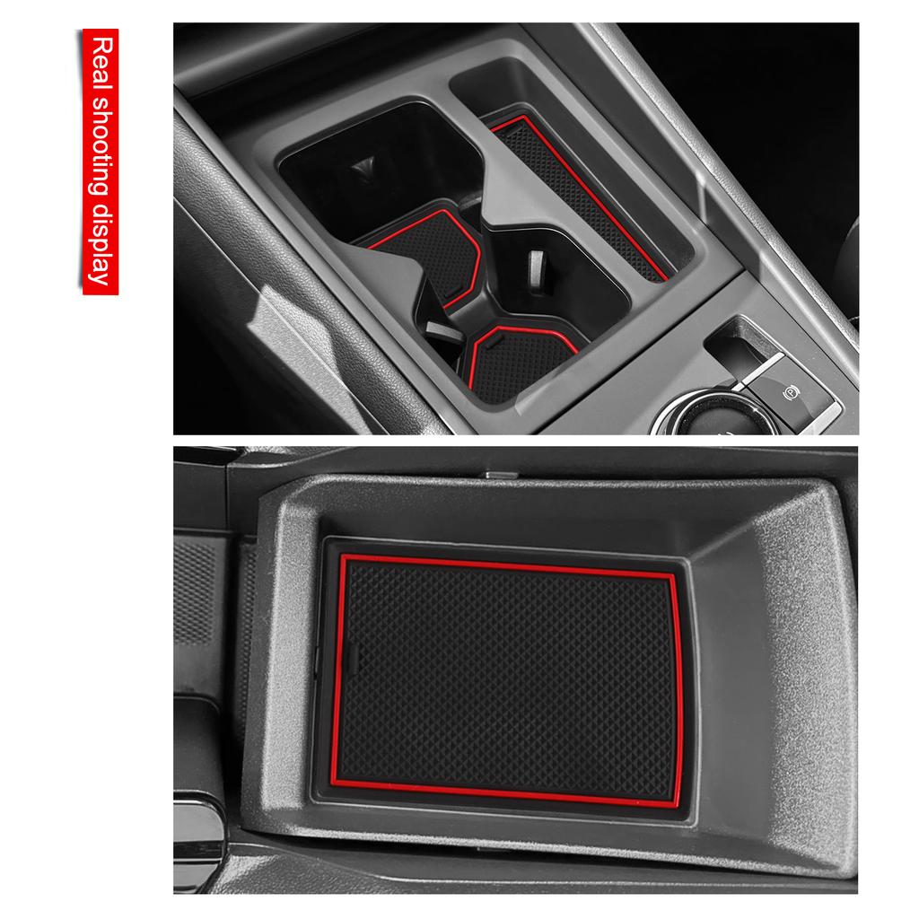Smabee for VW Volkswagen Tiguan 2025 2026 Anti-Slip Gate Slot Mat PVC Center Console Liners Rubber Door Groove Pad Non-slip Mats