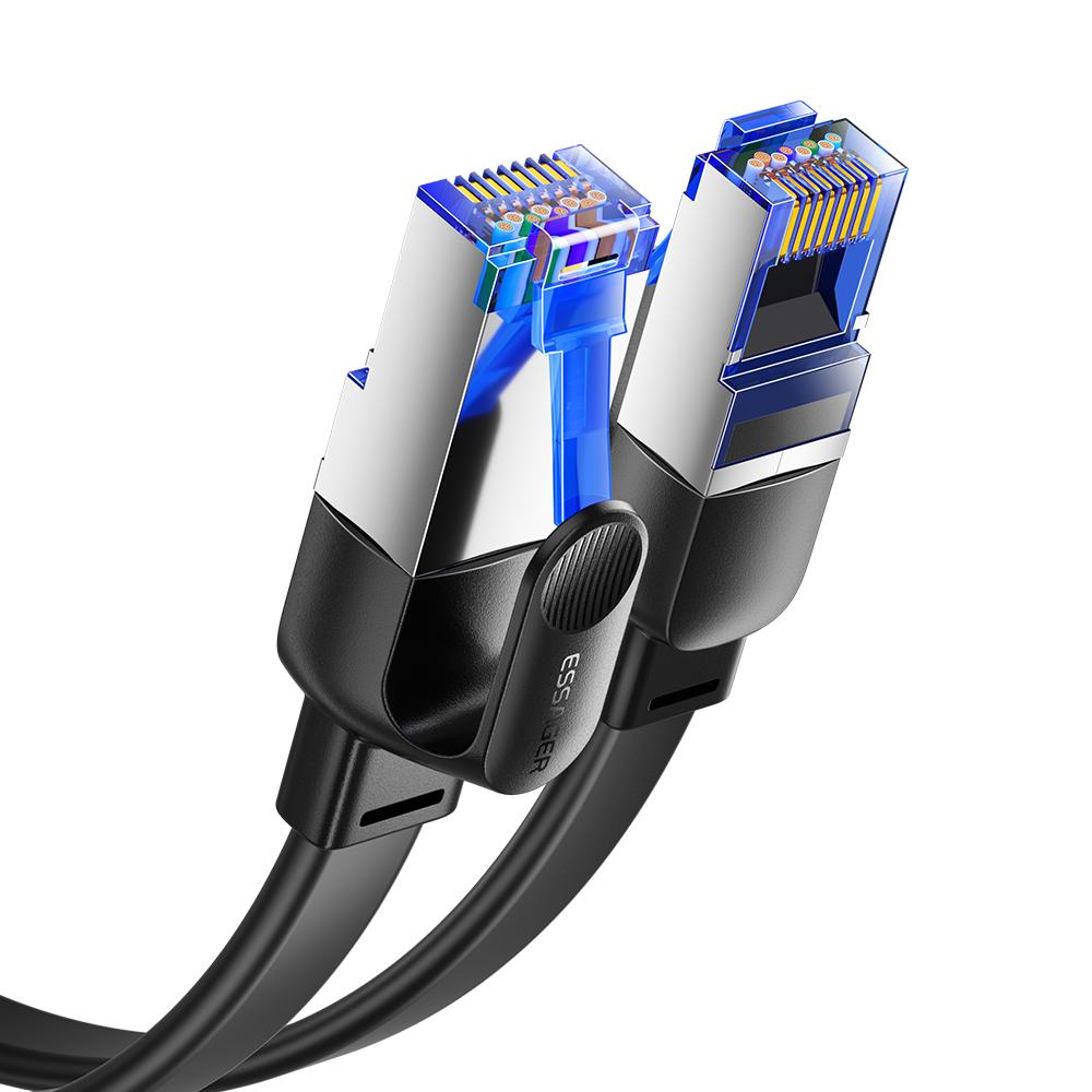 ESSAGER EXCWXY-JH01-P PVC 0.5m CAT8 Ethernet Flat Cable Home Office 40Gbps 2000MHz Network Cable