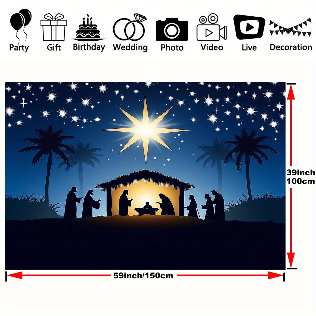 Christmas Birth Scene Background Multi purpose No need for electricity Suitable for weddings birthdays anniversaries