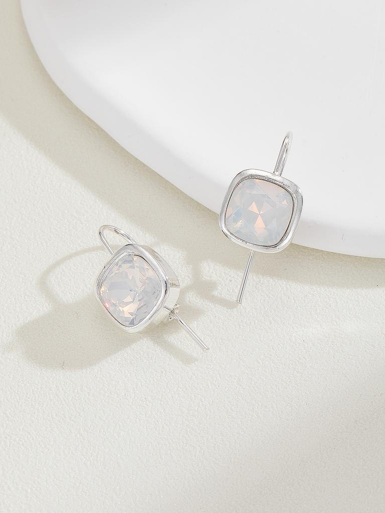 Простые квадратные подвесные серьги для женщин серебряного цвета женские украшения подарок для девушки