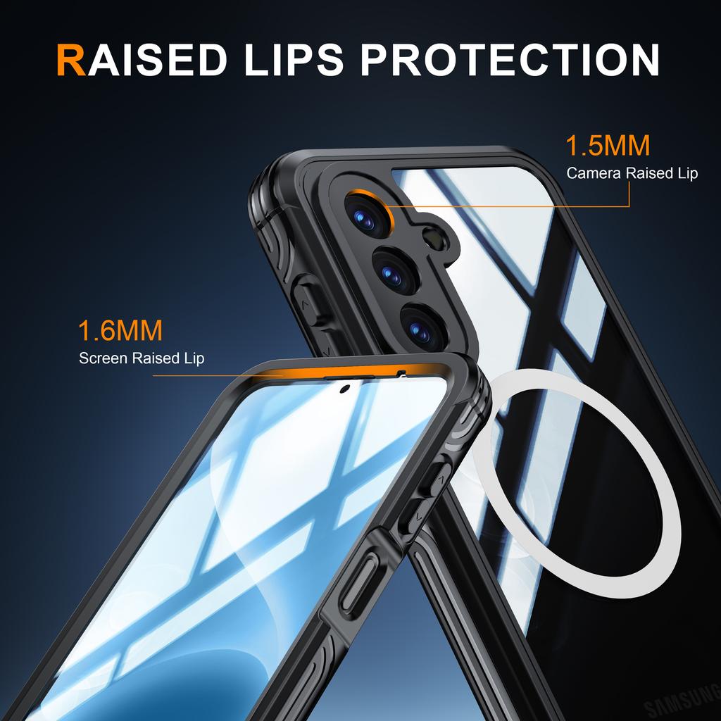 Для Samsung A17 Новый бестселлер: Ударопрочный, пылезащитный и устойчивый к падениям беспроводной магнитный высококачественный прозрачный чехол для телефона