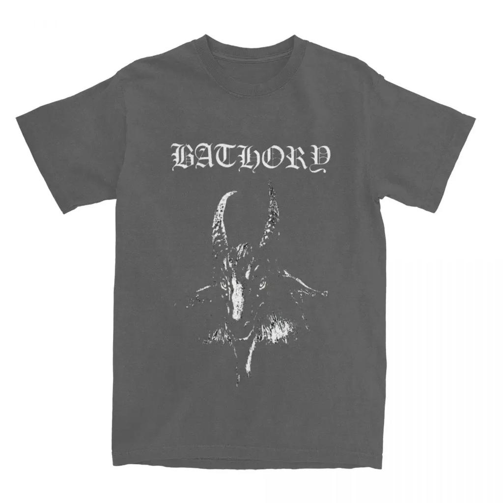 Мужская Женская Футболка Bathory Black Metal Летняя Винтажная из Чистого Хлопка с Круглым Вырезом и Коротким Рукавом Уличная Одежда Большого Размера