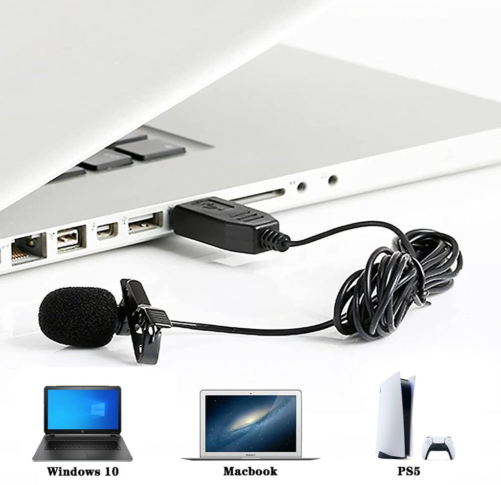 USB-микрофон iGOKU Pin-микрофон ПК-микрофон Компьютерный микрофон Всенаправленный USB-микрофон с мини-клипсой Совместим с Аудио-Видео Поставляется с
