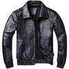Black Genuine Leather Jacket Men Real Cow Skin Coat Classic Flight A2 Jackets Men Leather Jacket Aviator Coats Autumn