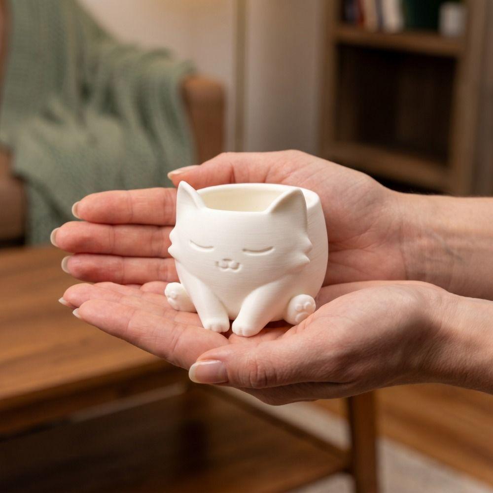 3D-печатные цветочные горшки в форме кошек, украшения, милые горшки для суккулентов, настольное хранилище, декор для дома, контейнер для растений, офис