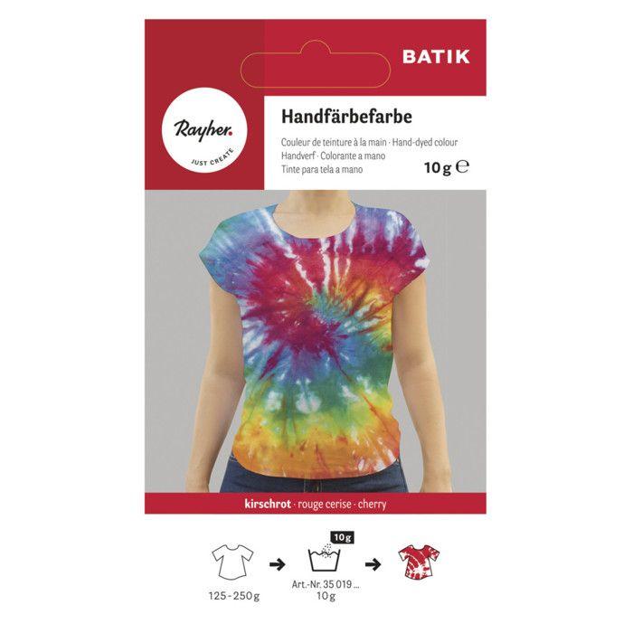Batik - couleur de teinture à la main, rouge cerise, 10g