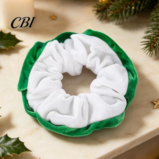 Non Damaging Hair Elastics for Christmas Velvet Scrunchies, Soft Elastic Ties Women Girls, Lightweight Large Intestine Thick Contrast Color