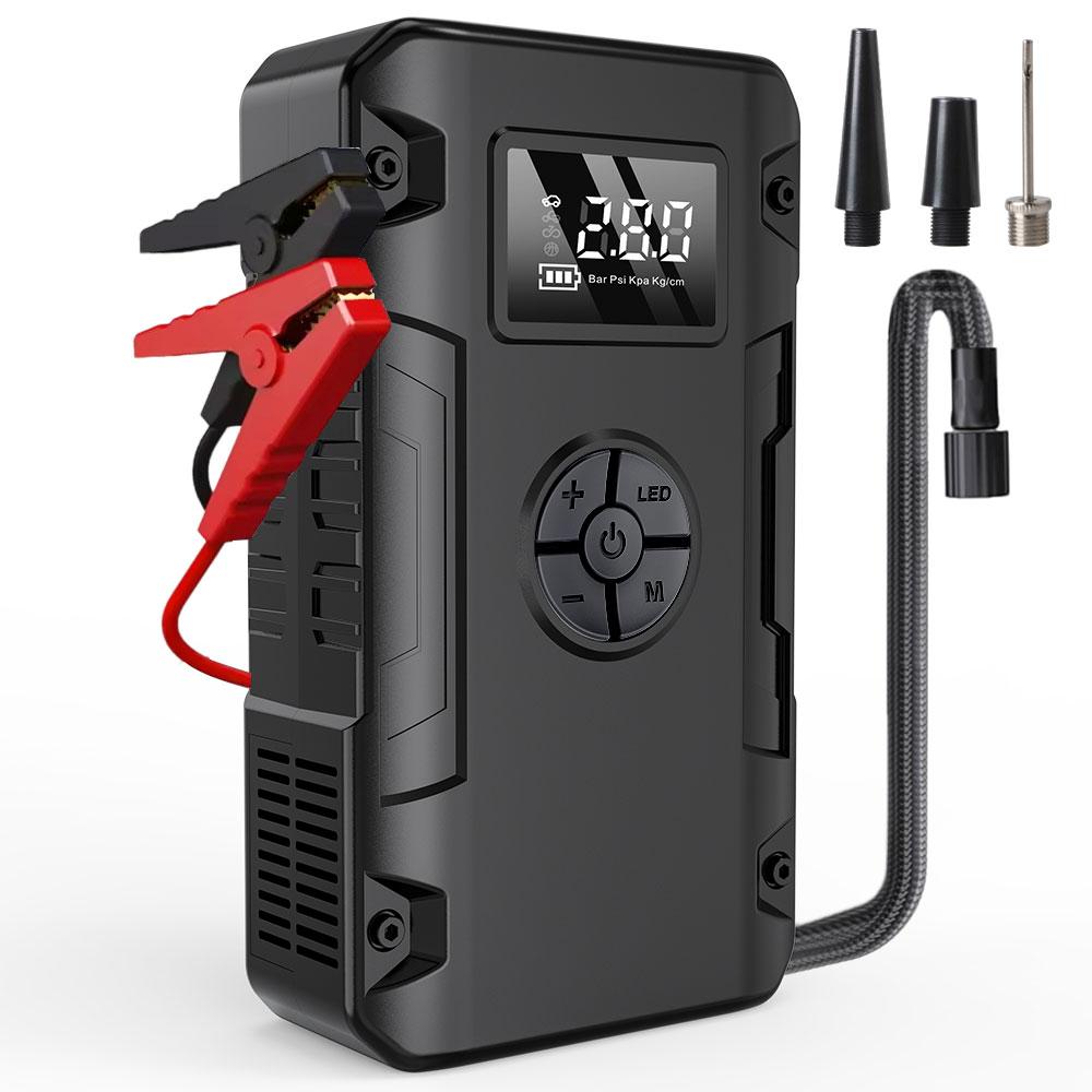 Автомобильный пуско-зарядное устройство Power Bank Аварийный запуск Наружная активность Аварийное зарядное устройство Воздушный компрессор 150 PSI Автомобильный пусковой booster Запуск автомобильного аккумулятора