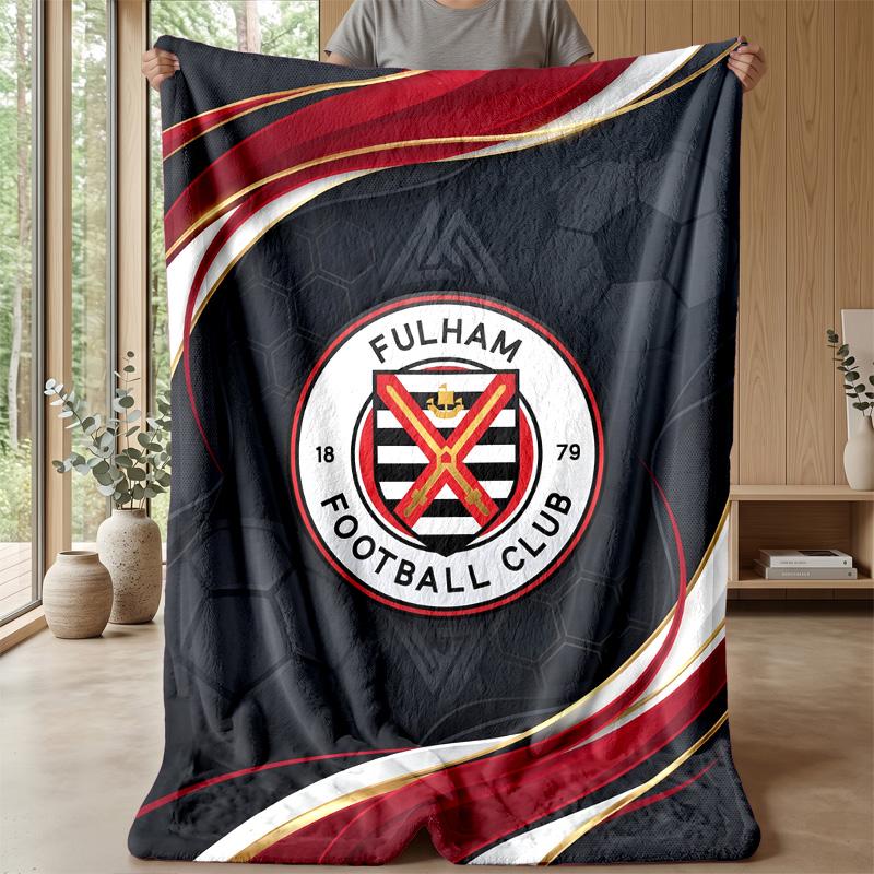 Fulham Football Print Flannel Blanket, Soft Warm Lightweight Throw Blanket for Sofa Bed Camping
