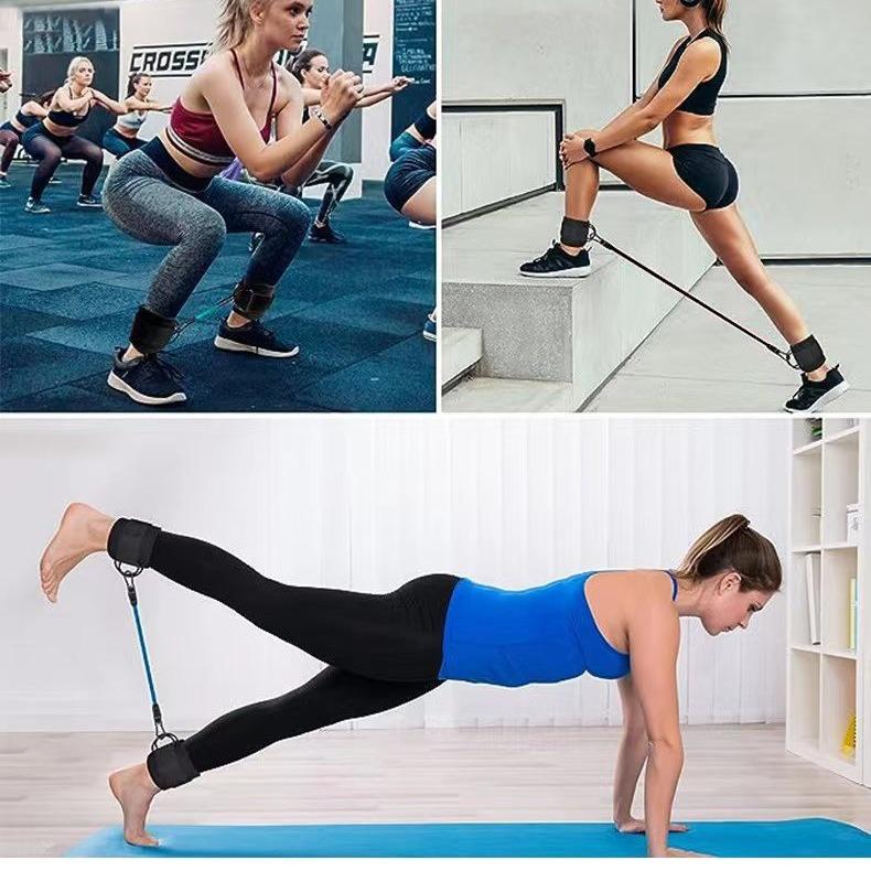 Fitness Gym Accessories Ankle Strap with 2 Buckles Model for Leg Glute Training and Power Rack Use Resistance Band