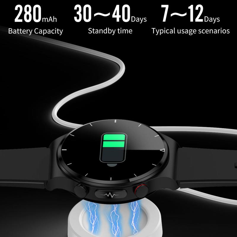 1,32-дюймовый ЭКГ для мужчин AI Smart Watch Health Smartwatch Ip68 Водонепроницаемый беспроводной зарядный монитор кислорода в крови для Android IOS Спортивные фитнес-умные часы