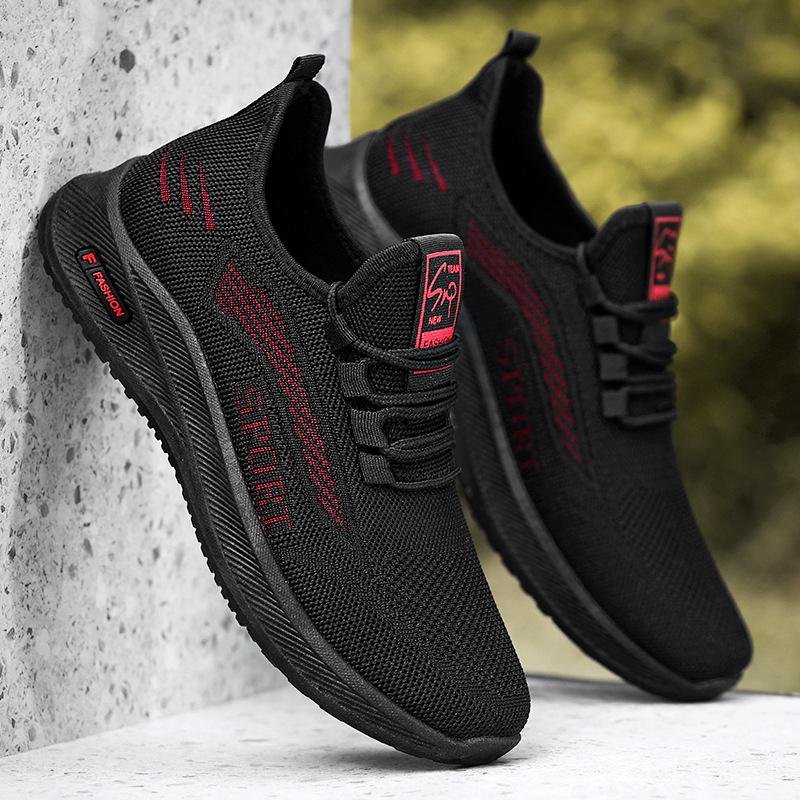 Оптовая продажа спортивной мужской обуви от производителей, дышащая повседневная обувь нового стиля, плетеная, мягкая подошва, модная обувь для мужчин