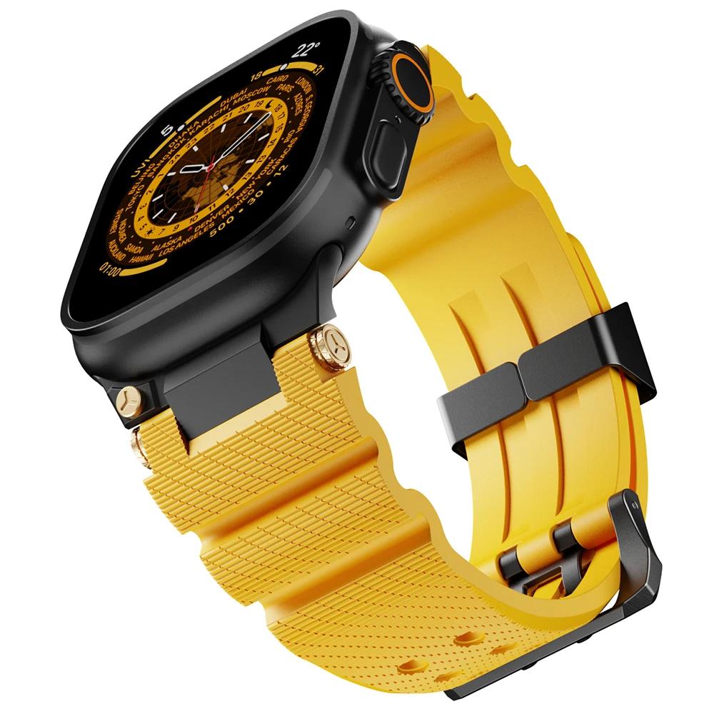 Силиконовый спортивный ремешок для Apple Watch Ultra 2/3 49 мм Series 11 46 мм 10 9 8 7 45 мм резиновый браслет для IWatch 6 5 4 Se 44 мм 42 мм