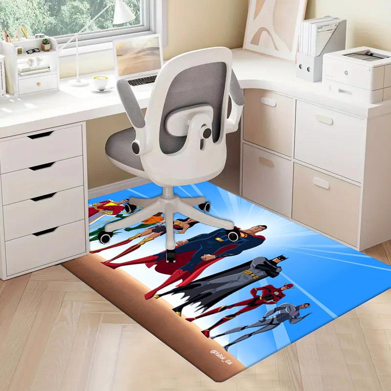1pc Office Carpet Chair Mats Justice League Heroes Perfect for Office Chairs, Living Rooms, Or Bedrooms,Polyester Carpet.HDT228