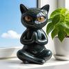 Yoga Cat Figure Statue 3.3" Resin Cat Statues for Home Decor Accents Yoga Pose Figurine for Zen Spiritual Office Table Desk Modern Boho Decoration