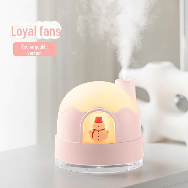Портативный USB увлажнитель воздуха в виде снежного домика и ночник - Милый мини настольный распылитель воздуха