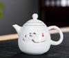 High Quality White Porcelain Teapot Exquisite Enamel Color Teapot With Tea Strainer Handmade Ceramics Teaware Tea Set