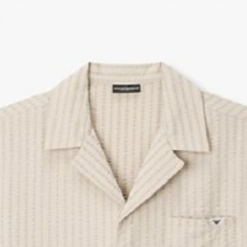 Emporio Armani Men S SeerSucker Short Sleeve Lounge Shirt 0816115158