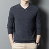 Осенне-зимний мужской шерстяной свитер, модный пуловер с V-образным вырезом, шерстяной свитер для мужчин