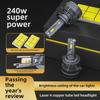 "240W High-Power LED Car Headlight - H1H4 H7 9005 H11, Super Bright Laser White, High/Low Beam, Four Copper Tubes"