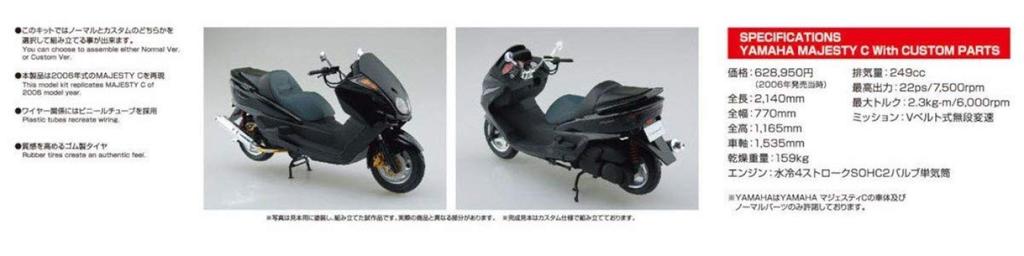 Aoshima Bunka Kyozaisha Bike Series Yamaha Majesty C with Custom Parts Plastic Model 1/12 No.49