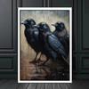 Dark Academy Art Wall Poster Victoria Crow Witch Ghost Halloween Background Decoration Gothic Image Printing Canvas Painting