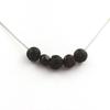 Stones and Minerals. 8mm Lava Bead Necklace + Mozambique Garnet Stainless Steel Chain.