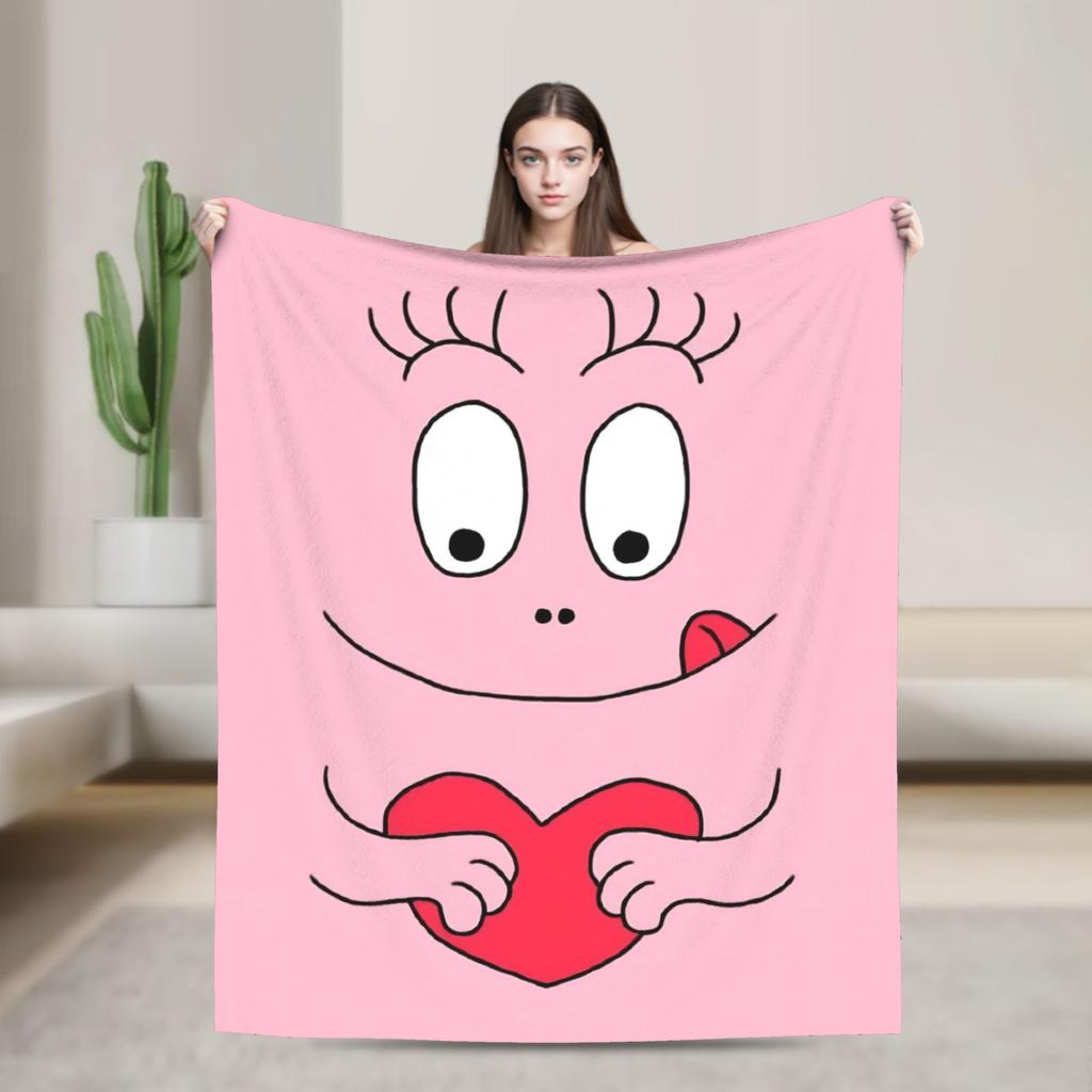 Kawaii Barbapapa Cartoon Throw Blanket for Couch Fuzzy Soft Plush Blanket 50x60 Inches Multiple Sizes Bedspreads for All Seasons