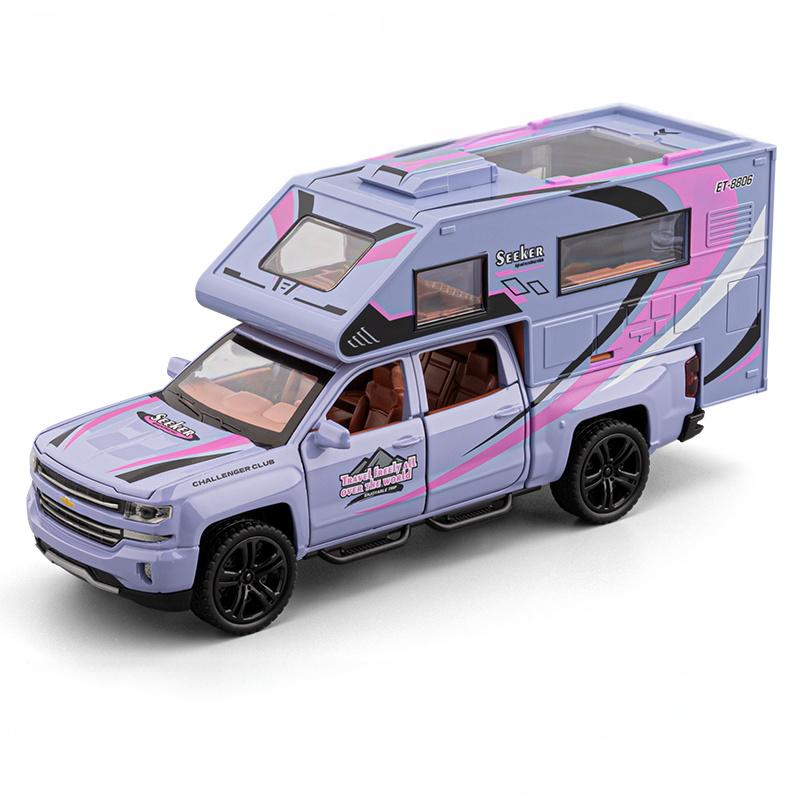 1:32 Chevrolet Blazer Chalet 1976 Кемпинг RV Литой Металлический Модель Симуляция Звука и Света Детская Игрушка Коллекция Подарки Для Мальчиков