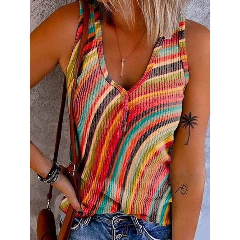 MGHR Women's V-Neck Sleeveless Fashion Casual Blouses & Shirts