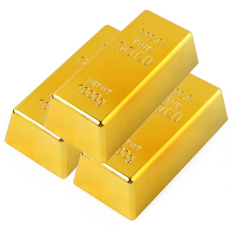 Fake Gold Bar Plastic Golden Paperweight Home Decor Bullion Bar Simulation