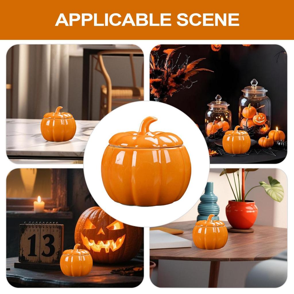 Керамическая банка-тыква Хэллоуин Тыква в форме конфетницы День благодарения Осень Домашний декор Урожай Контейнеры для еды для вечеринки Спальни