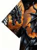 Men'S Outdoor Polo Shirt, Fierce Black Dragon Print, Polyester Fabric, Mixed Colors, Multiple Sizes Available, Suitable for Hiking And Outdoor