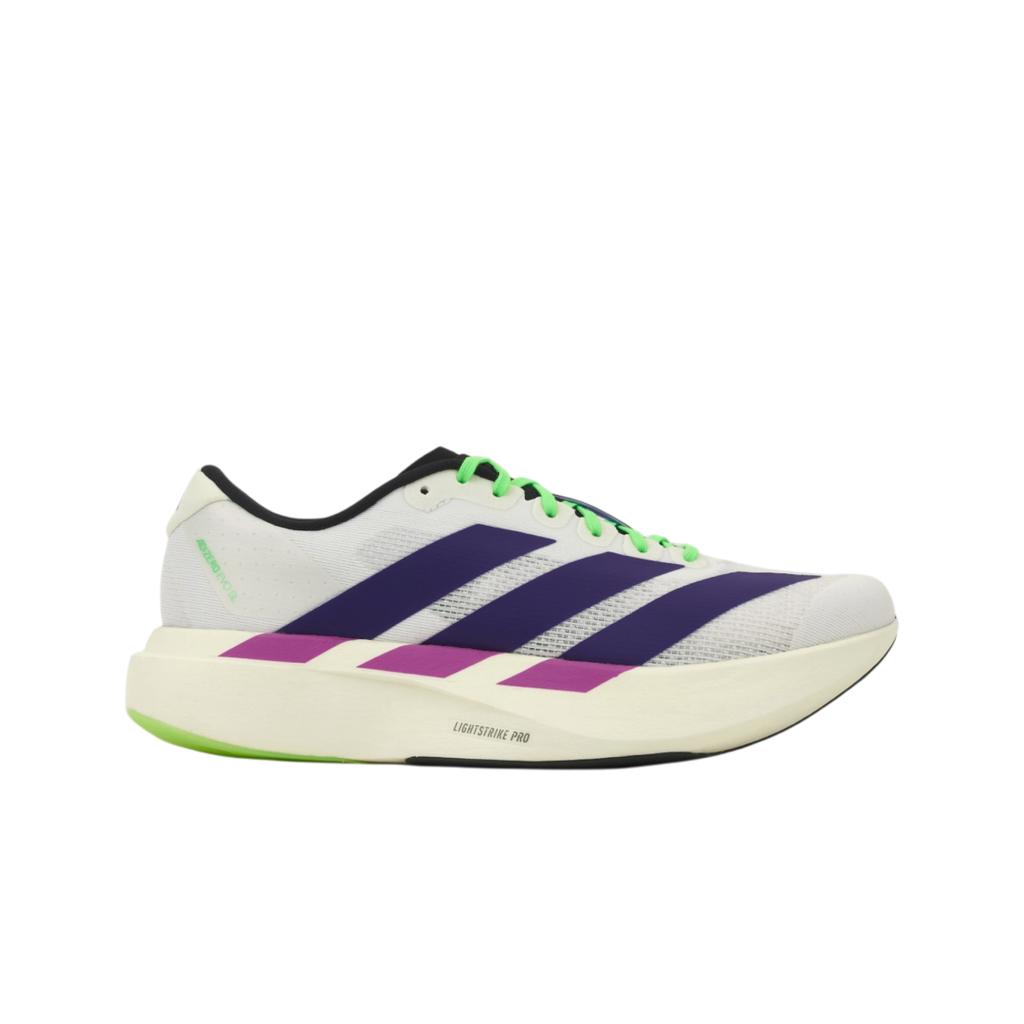 adidas Adizero Evo SL Обувь Белый Колледжский Пурпурный Лаймовый Взрыв Мужские Кроссовки JS4495