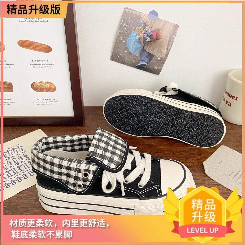 Клетчатые холщовые туфли два способа носить 22 новые осенние туфли нишевые кеды спорт