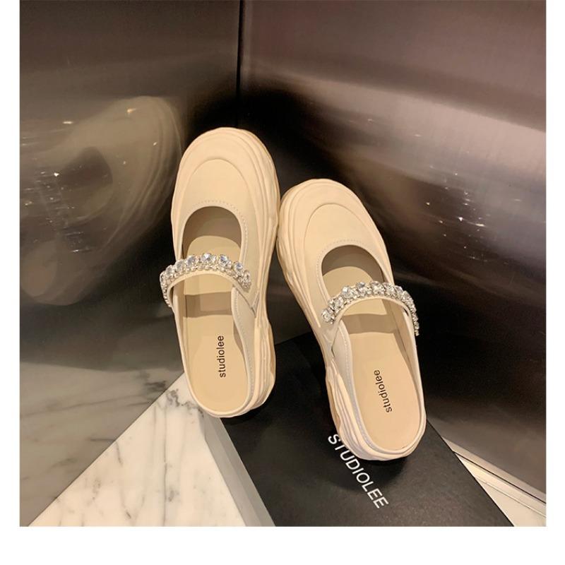 Галерея Обувь для девочек из парусины Женские туфли со стразами и липучками, с круглой головкой, неглубокие, полуперетягивающиеся, повседневные туфли на платформе