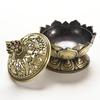 Tibet Collect Bronze Auspicious Lotus Shape Statue Box Incense Burner Censer