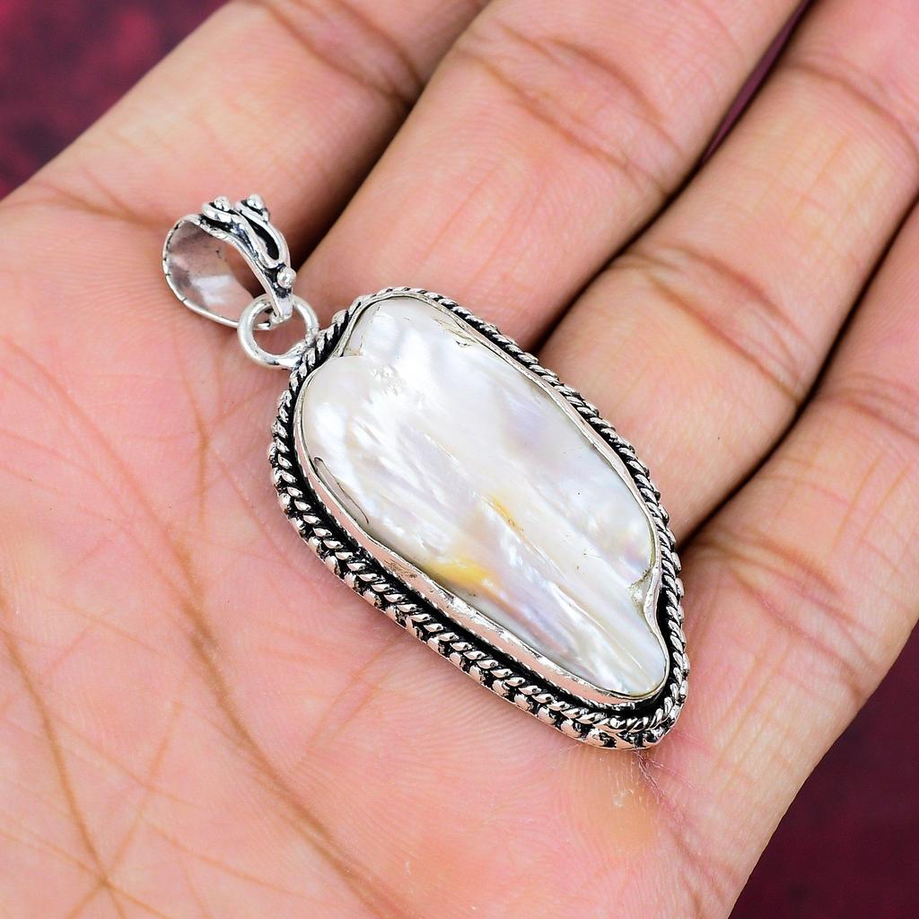 Подвеска из стерлингового серебра 925 пробы с жемчугом Biwa, ювелирные изделия с подвеской из драгоценных камней ручной работы, подарки для жены, абсолютно новый кулон