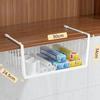 Multifunction Kitchen Under Cabinet Hanging Storage Basket Spice Rack Organizer with Cup Utensils Roll Holder Metal Wire Shelf