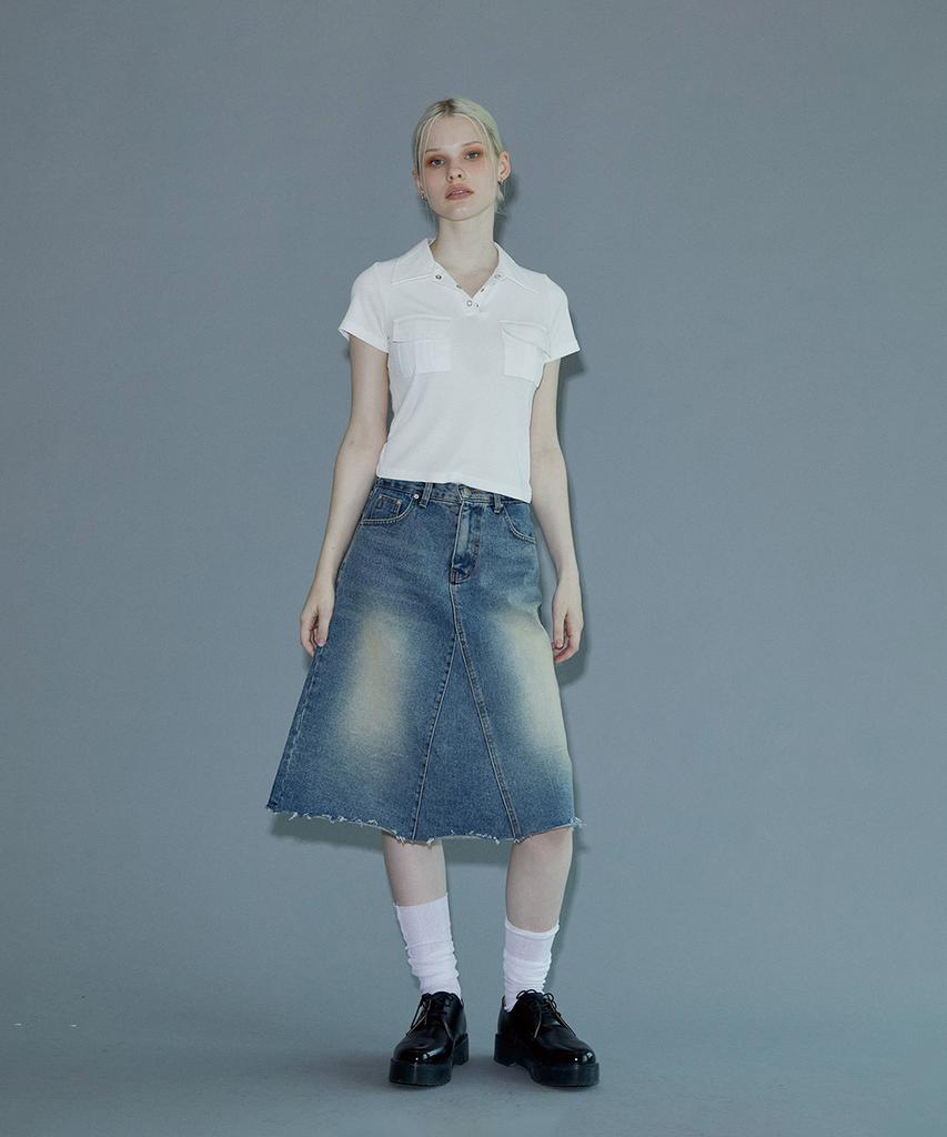 PINBLACK Flap Pocket Short Sleeve T-Shirt White