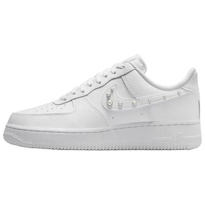 Кроссовки женские Nike Air Force 1 Low 07 Белый Жемчужный Swoosh Металлический Серебристый Чистый Платиновый IU7557-100