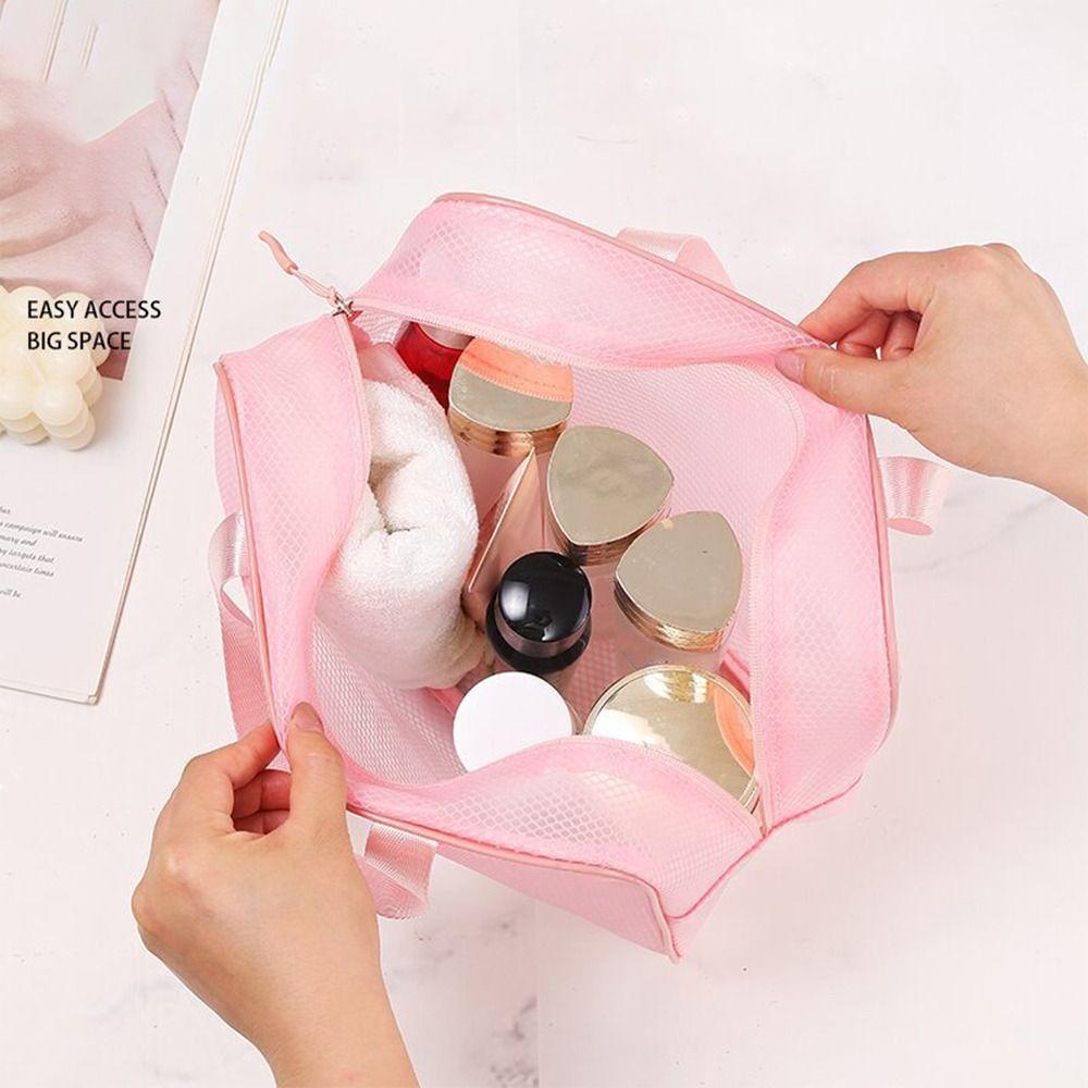 Handheld Mesh Makeup Bag Large Capacity Toiletry Kit Bag New Make Up Organizer Case  Travel