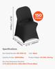 150 Pcs Black Chair Covers, Polyester Spandex Chair Cover, Stretch Slipcovers for Wedding Party Dining Banquet Flat-Front Chair Covers, Fits Chair