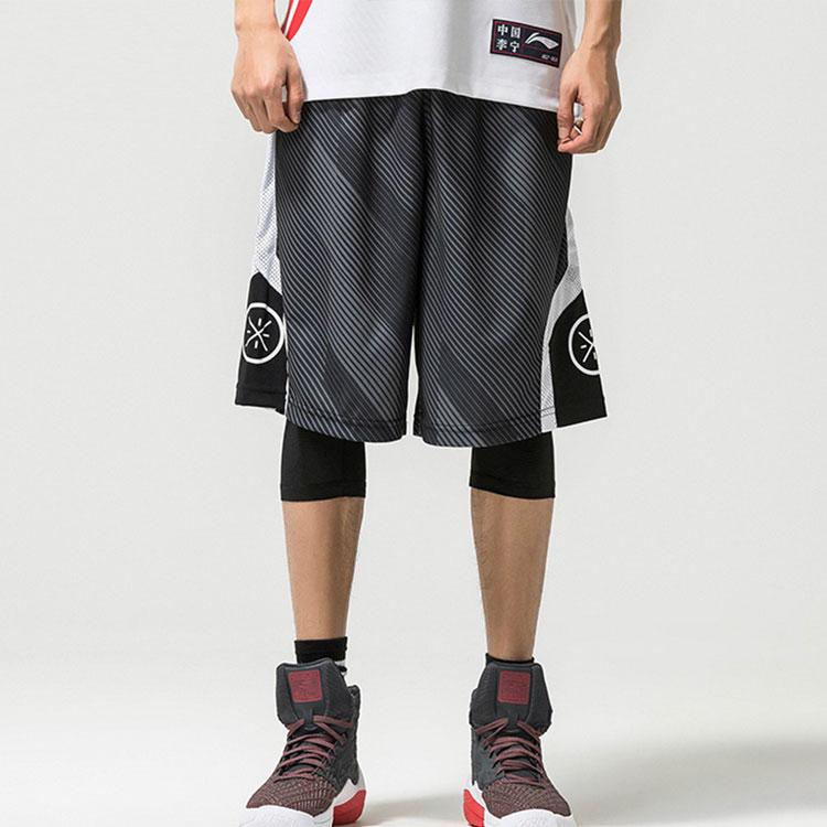 Li-Ning Мужские повседневные спортивные шорты Way Of Wade пятидюймовые, черные, AAPP281-1