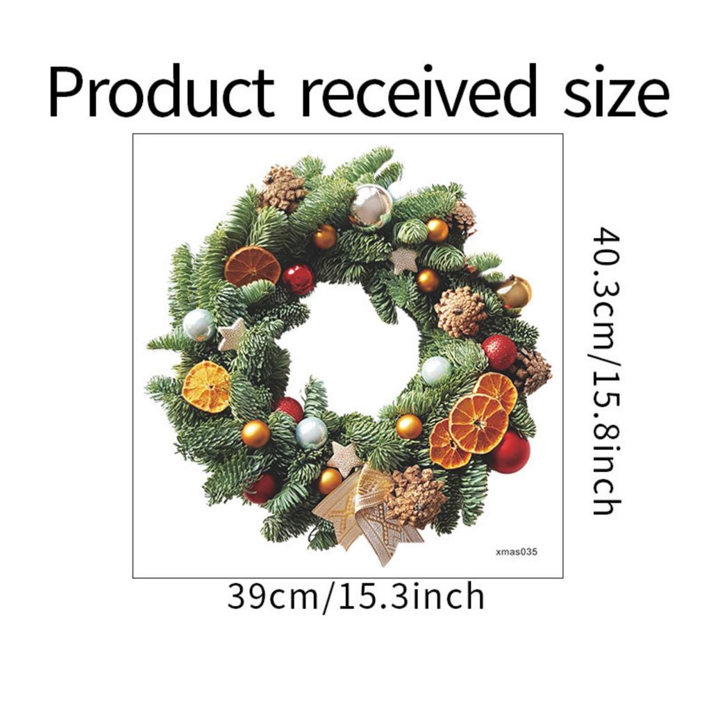 Christmas Wreath Sticker Glass Window Wall Decoration Wall Sticker Self-adhesive