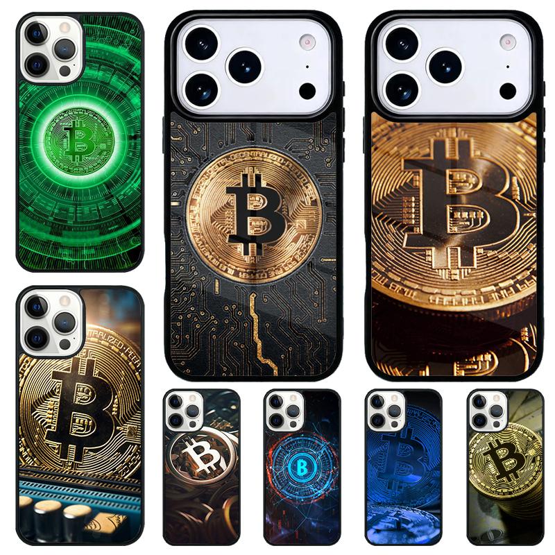 Чехол для телефона Bitcoin BTC для iPhone 17 Air 16 15 11 12 14 13 Pro Max Ударопрочный чехол