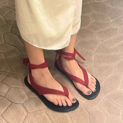 Женские сандалии-балетки, повседневные туфли с перемычкой для пальца, летние тапочки для платья, 2025, новые шлепанцы, обувь для ходьбы, пляжная обувь, zapatos mujer, шлепанцы